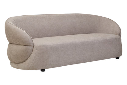 Elora Curved Three Seater Sofa – Taupe Chenille Effect