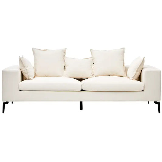 Elsin 3-Seater Sofa – Cream or Grey Fabric