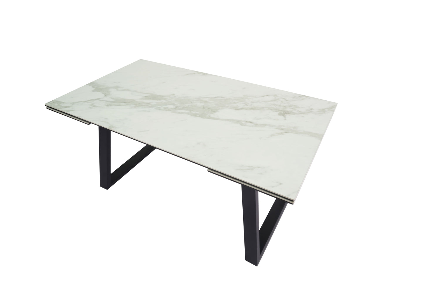 Darcy White Ceramic Marble 1.6m-2.4m Extending Dining Table