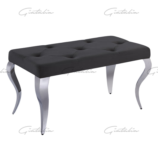 LEI French Velvet Bench – Soft Touch Upholstery with Stainless Steel Legs