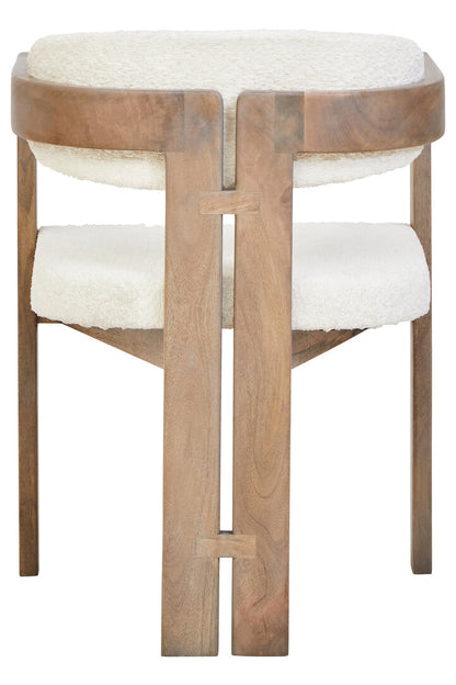 Marcel Grey Mango Wood Chair with Cream Upholstery