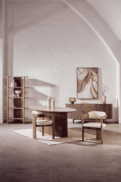 Marcel Grey Mango Wood Chair with Cream Upholstery