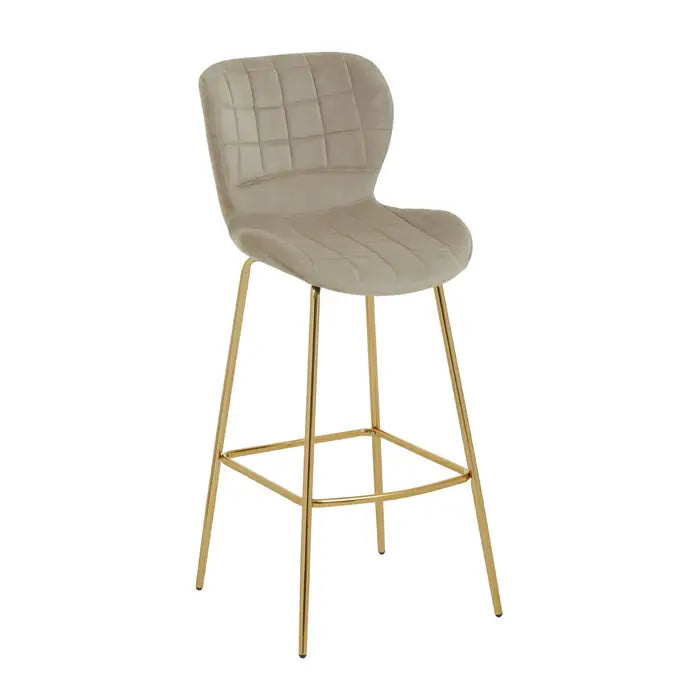 Valenza Velvet Bar Stool – Gold or Chrome Legs