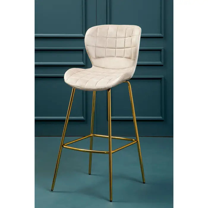 Valenza Velvet Bar Stool – Gold or Chrome Legs