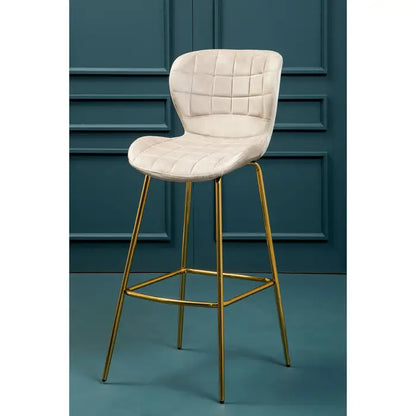 Valenza Velvet Bar Stool – Gold or Chrome Legs