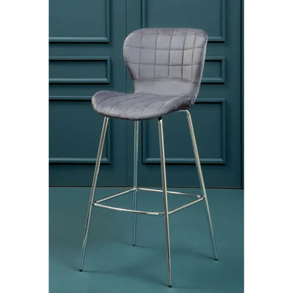 Valenza Velvet Bar Stool – Gold or Chrome Legs
