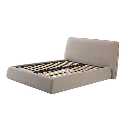 The Winslow Bed – Upholstered 5′ King Size Bed Frame in Soft Beige