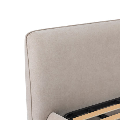 The Winslow Bed – Upholstered 5′ King Size Bed Frame in Soft Beige