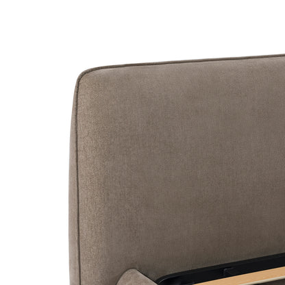 The Winslow Bed – Upholstered 5′ King Size Bed Frame in Soft Brown