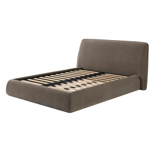 The Winslow Bed – Upholstered 5′ King Size Bed Frame in Soft Brown