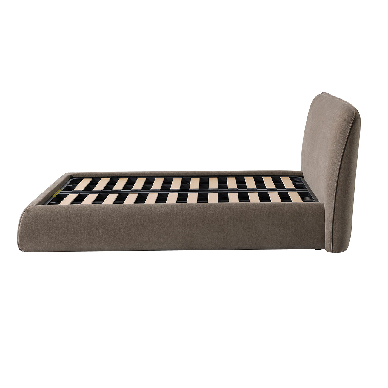 The Winslow Bed – Upholstered 5′ King Size Bed Frame in Soft Brown