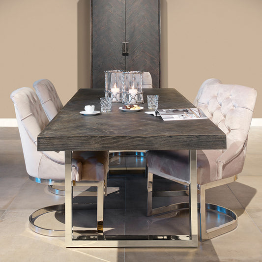 Bronwyn Black Oak Rectangle Dining Table Functional and Elegant