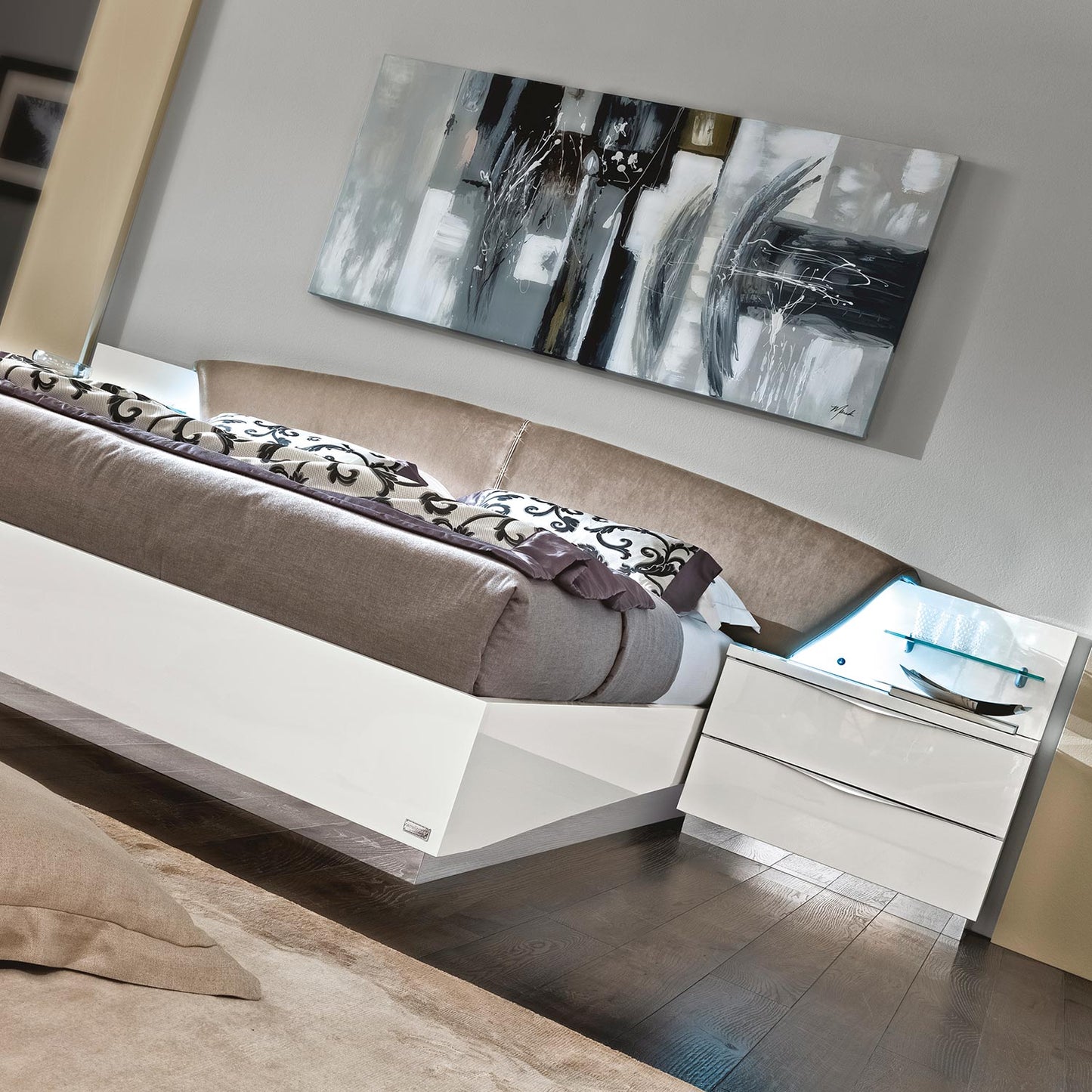 Caligula Onda White Bed - Various Sizes & Base Options