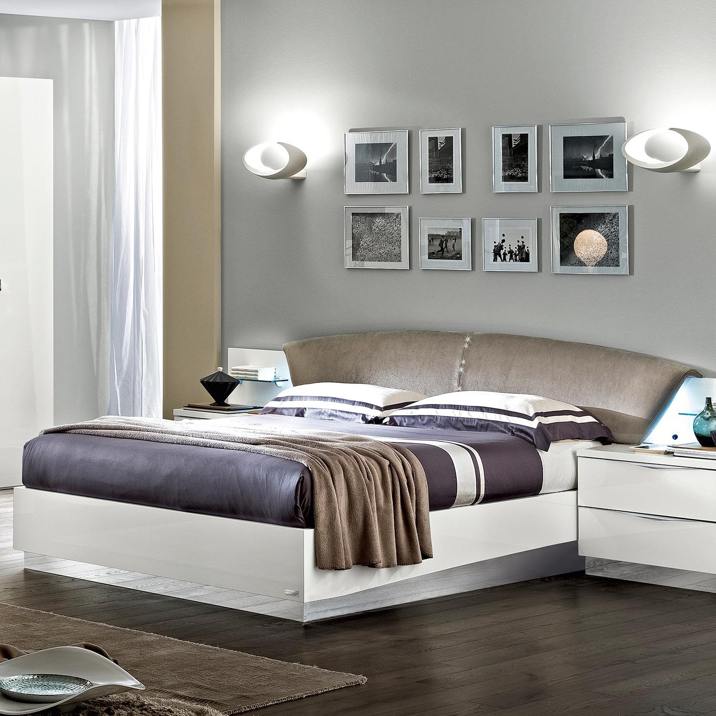 Caligula Onda White Bed - Various Sizes & Base Options