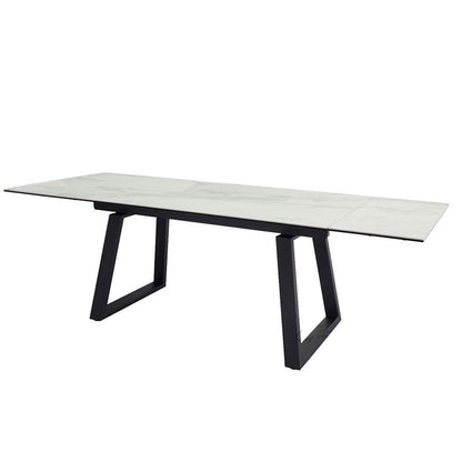 Dante White Ceramic Marble 1.6m-2.4m Extending Dining Table