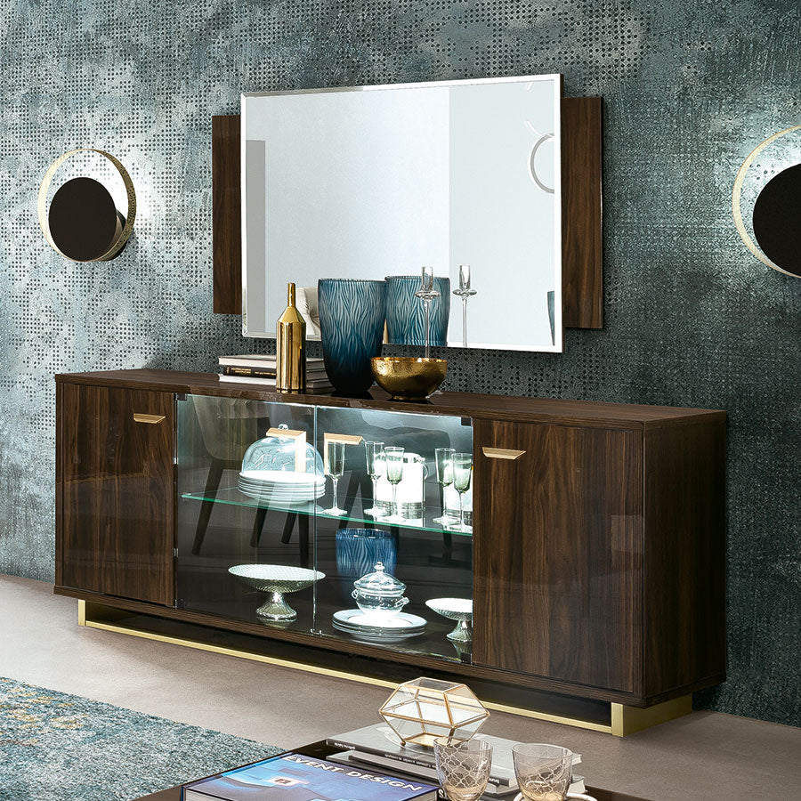 Florentina Walnut Patrizio 4dr LED Sideboard