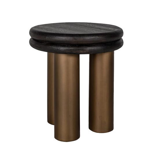 Modern Marco Oak Round Lamp Table Compact and Chic