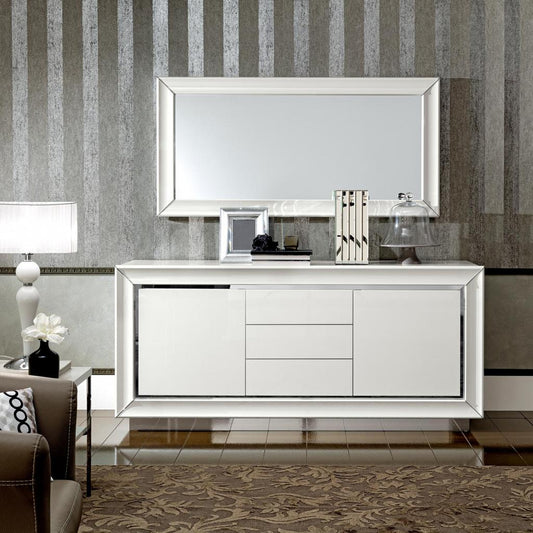 Bianca White 3 Drawer Large Sideboard