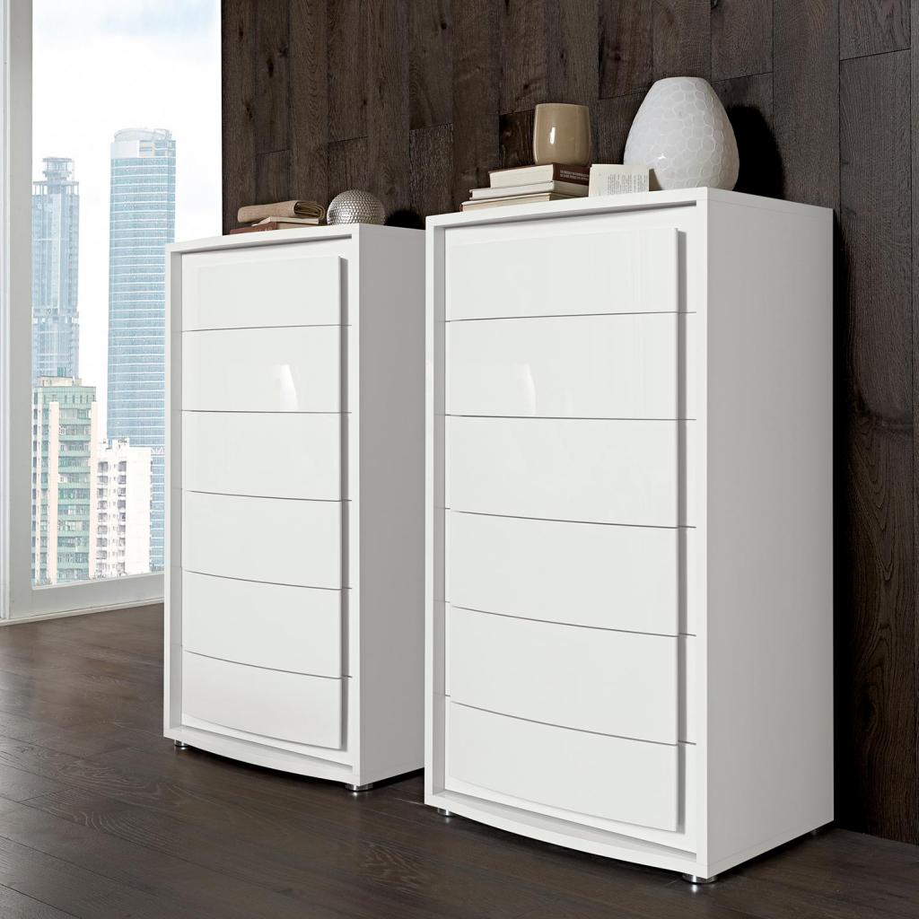 Bianca White Tallboy Chest of Drawers