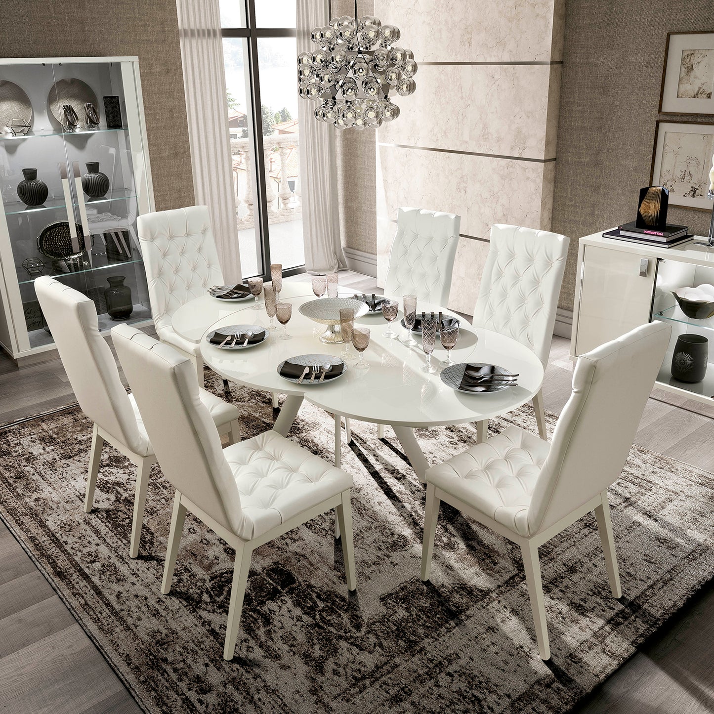 Caligula White 1.2m Extending Dining Table