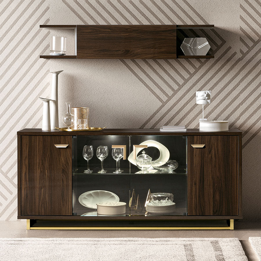 Florentina Walnut Patrizio 4dr LED Sideboard