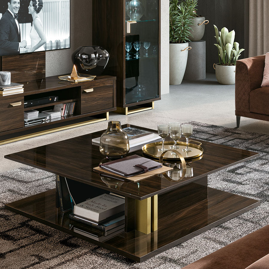 Florentina Walnut Patrizio Square Coffee Table