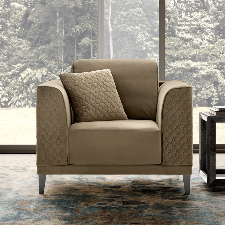 Manera Quilted & Plain Velvet Armchair