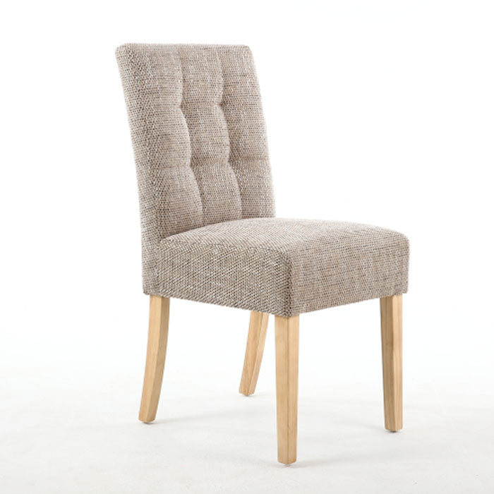 Moby Oatmeal Tweed Waffle Back Dining Chair - Various Leg Options