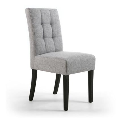 Moby Silver Grey Linen Waffle Back Dining Chair - Various Leg Options