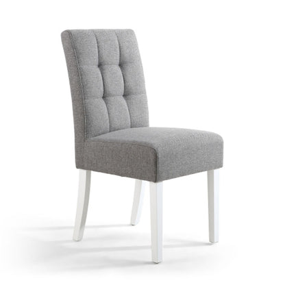 Moby Silver Grey Linen Waffle Back Dining Chair - Various Leg Options