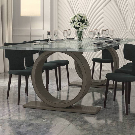 Sienna Ammonite Ardesia Quartz Dining Table