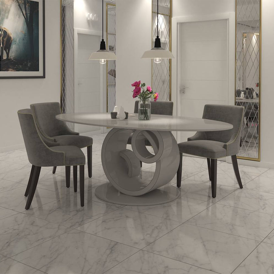 Sorrento Ammonite Tuscany Quartz Single Base Dining Table