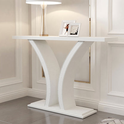 Verona Ammonite Carrara Quartz Console Table