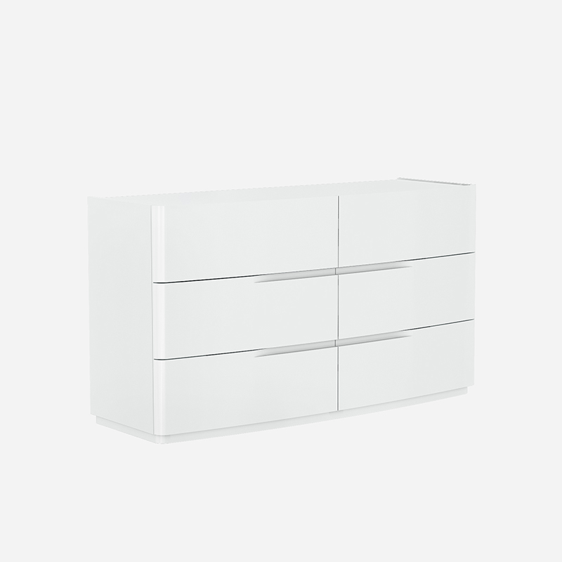 Elbas White High Gloss 6 Drawer Chest of Drawers