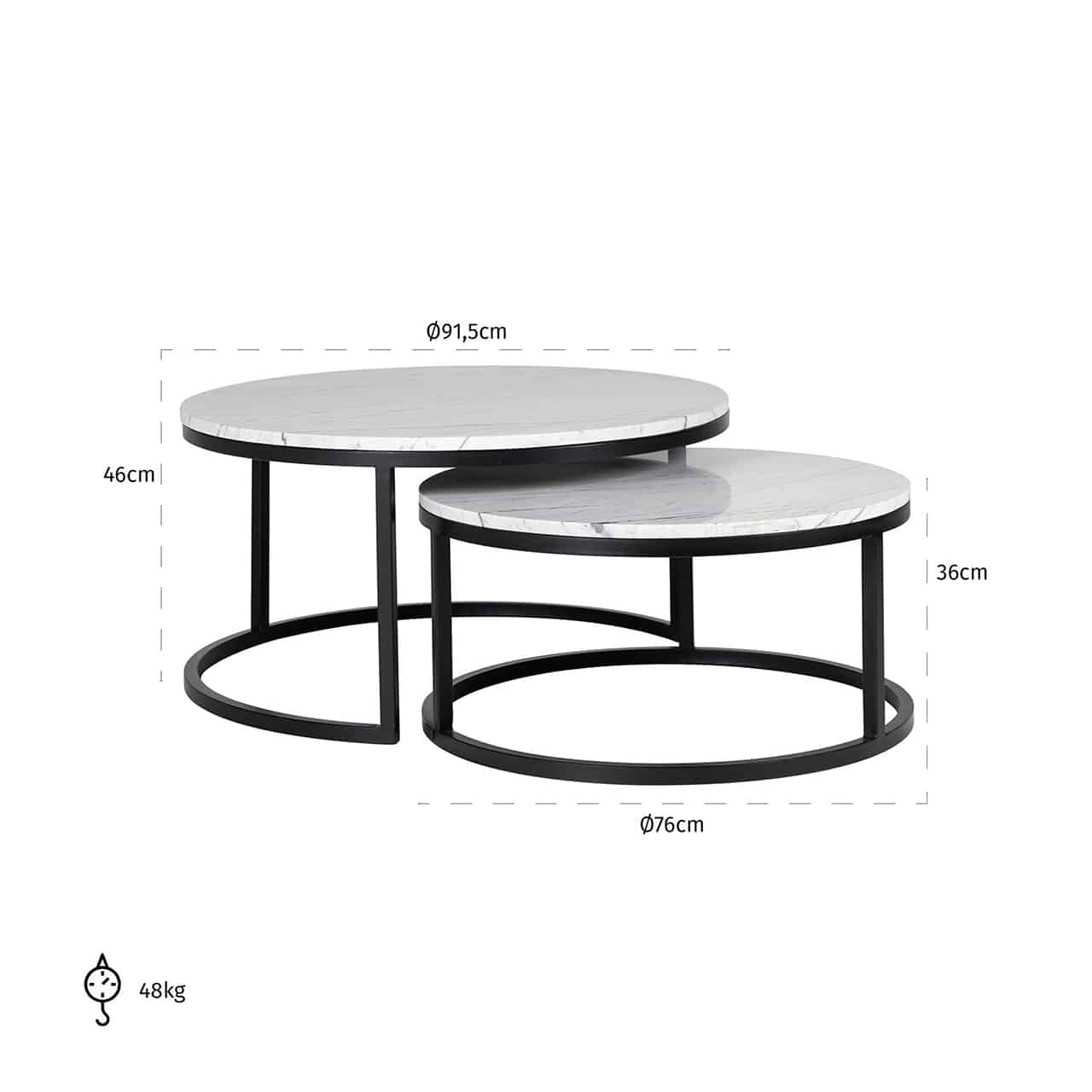 Lexi White Marble Coffee Table Set