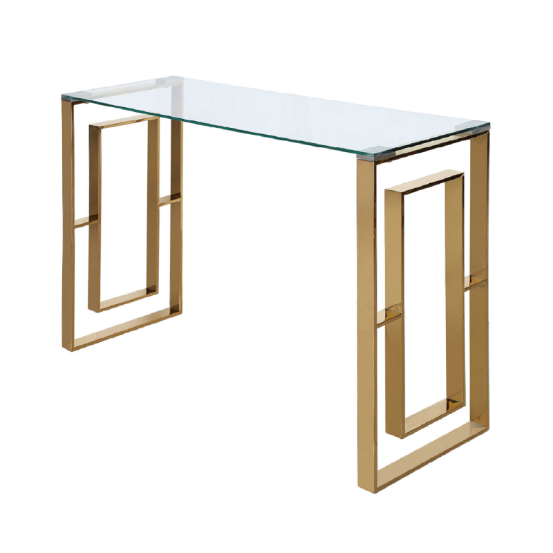 Artis Gold Metal Glass Console Table