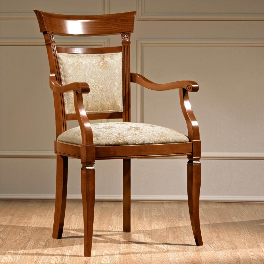 Treviso Cherry Wood Ornate Carver Dining Chair