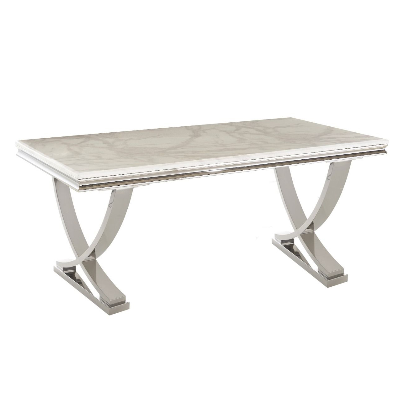 Sienna White Marble 1.8m Dining Table