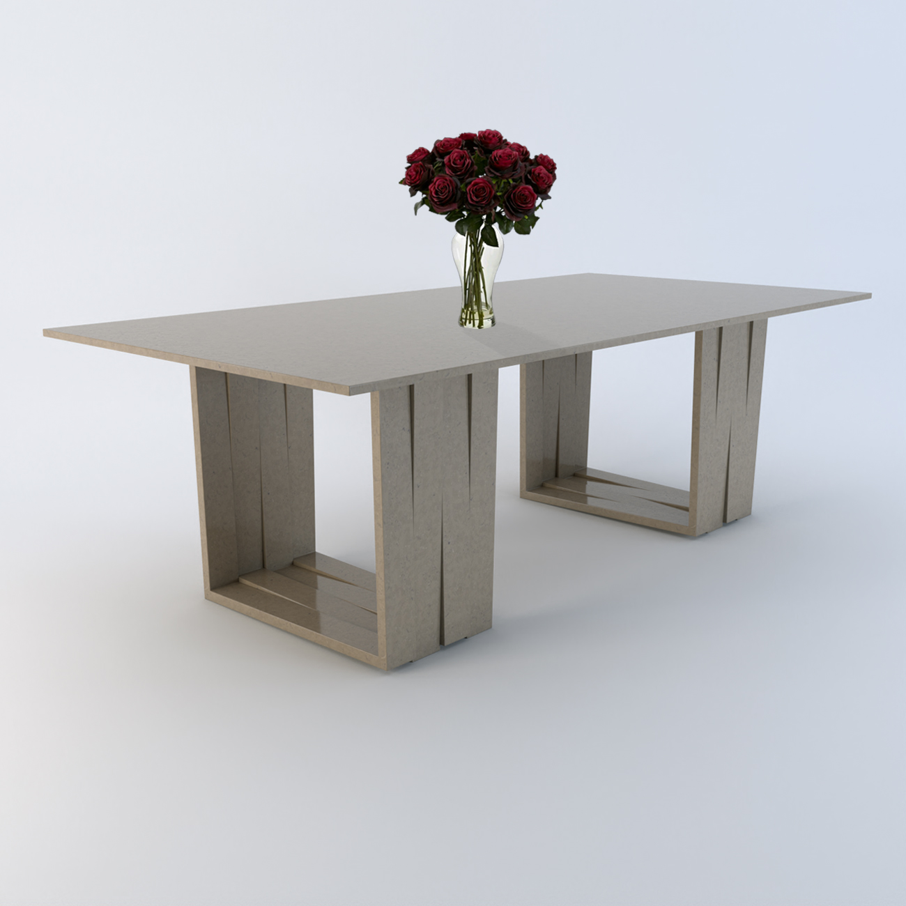 Aria Duo 2.4m Botticino Quartz Dining Table