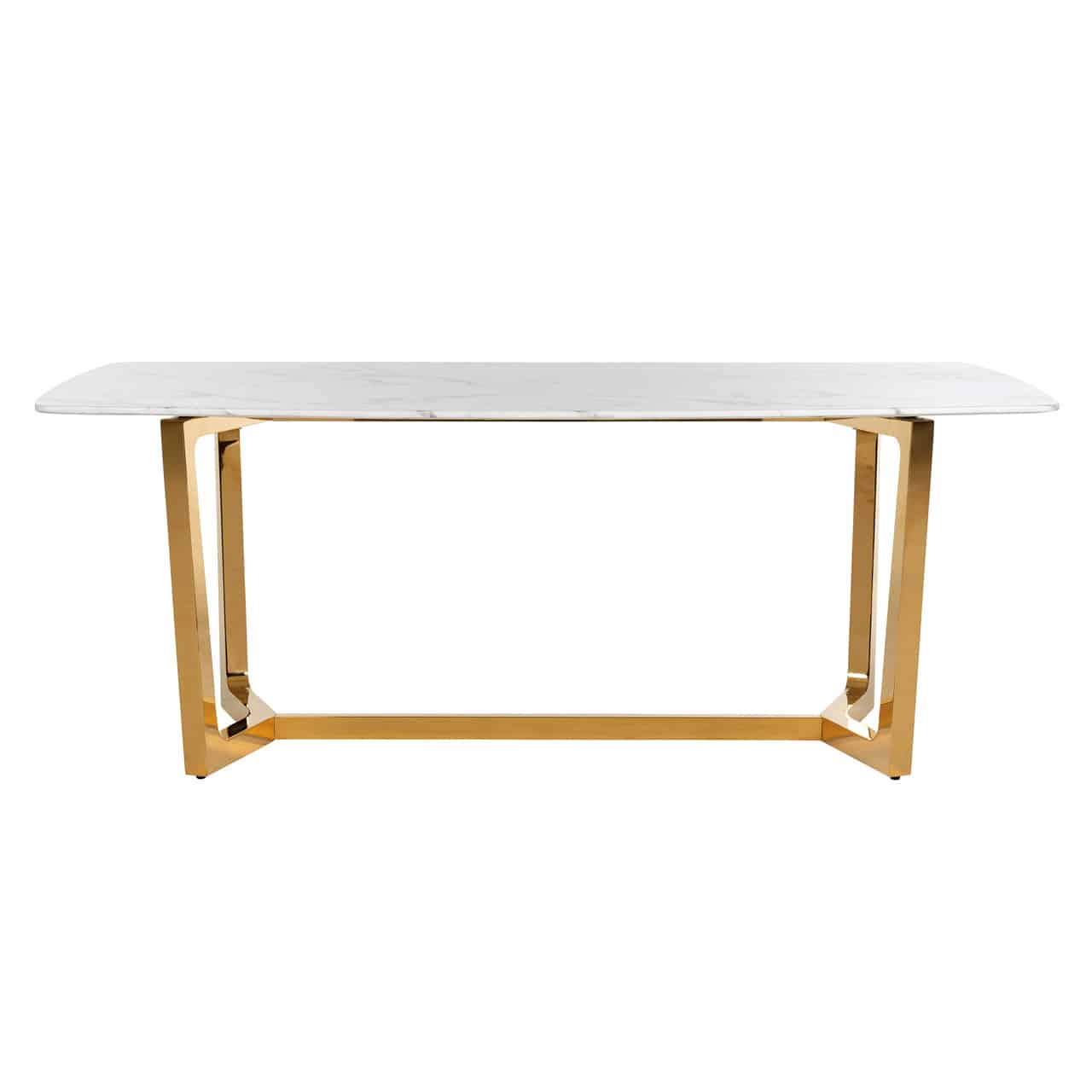 Dylan 1.3m Marble & Gold Dining Table