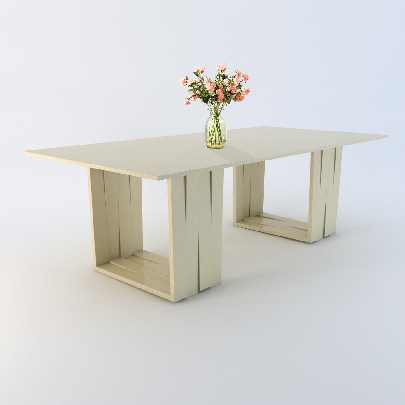 Aria Duo 2.4m Calacatta Quartz Dining Table