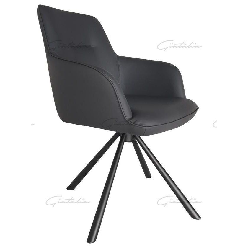 Amalia Black Faux Leather Dining Chair