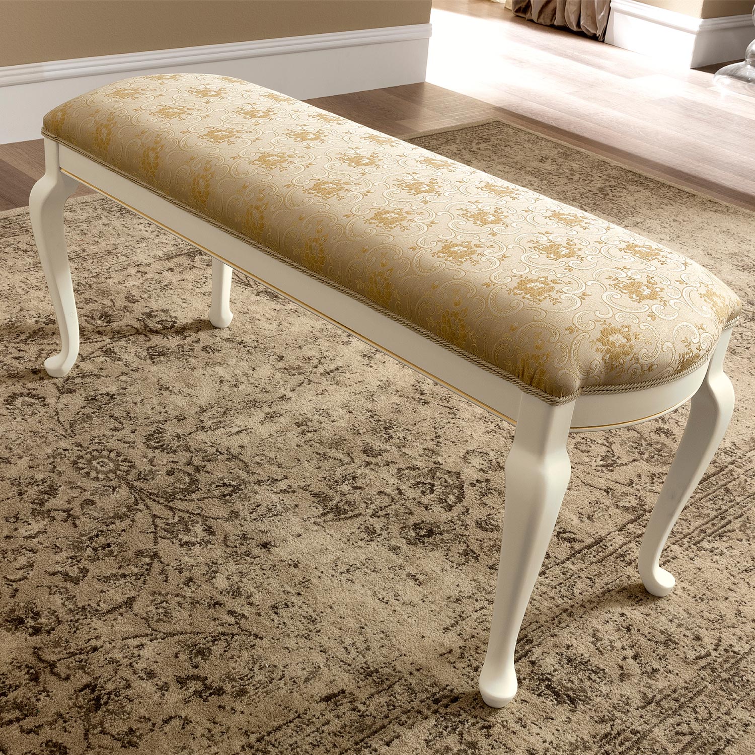 Treviso Ivory Ash Dressing Table Bench