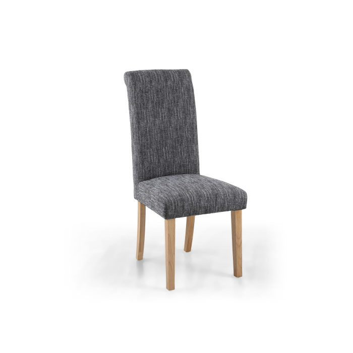 Corden Grey Linen Dining Chair (Natural Legs)
