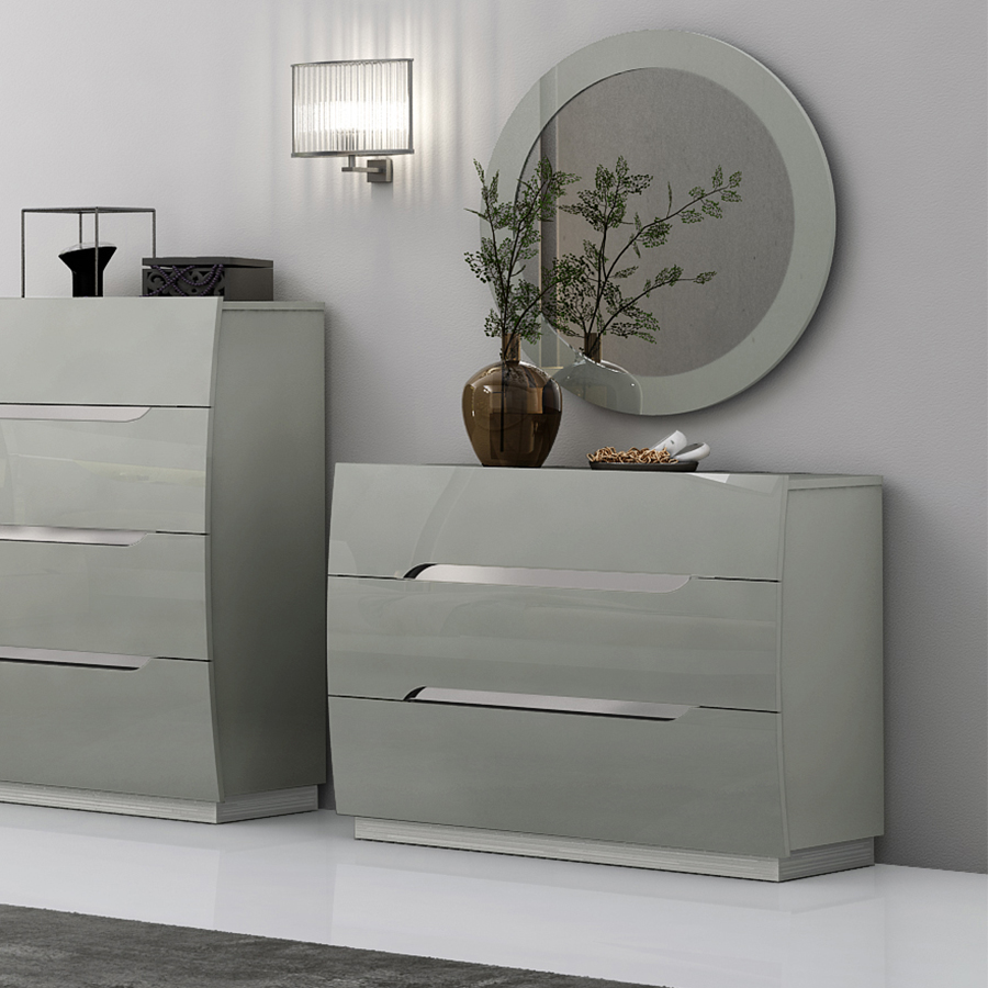 Lopez Cool Grey 3 Drawer Chest of Drawers