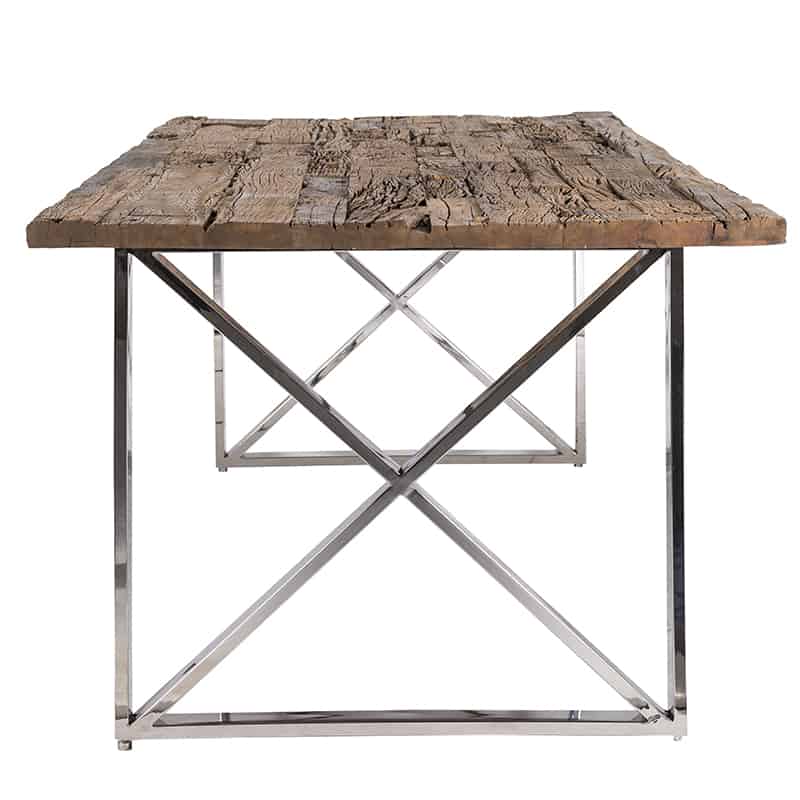 Karmal 2.4m Eco Wood Silver Dining Table