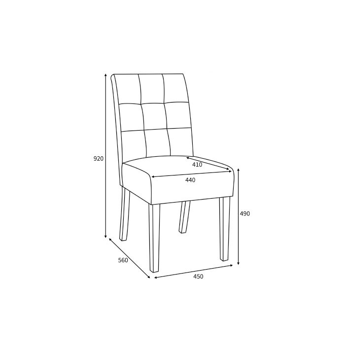 Moby Silver Grey Linen Waffle Back Dining Chair (Walnut Legs)
