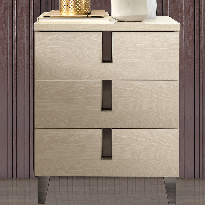 Abrianna Ivory Birch Tall Bedside Drawers