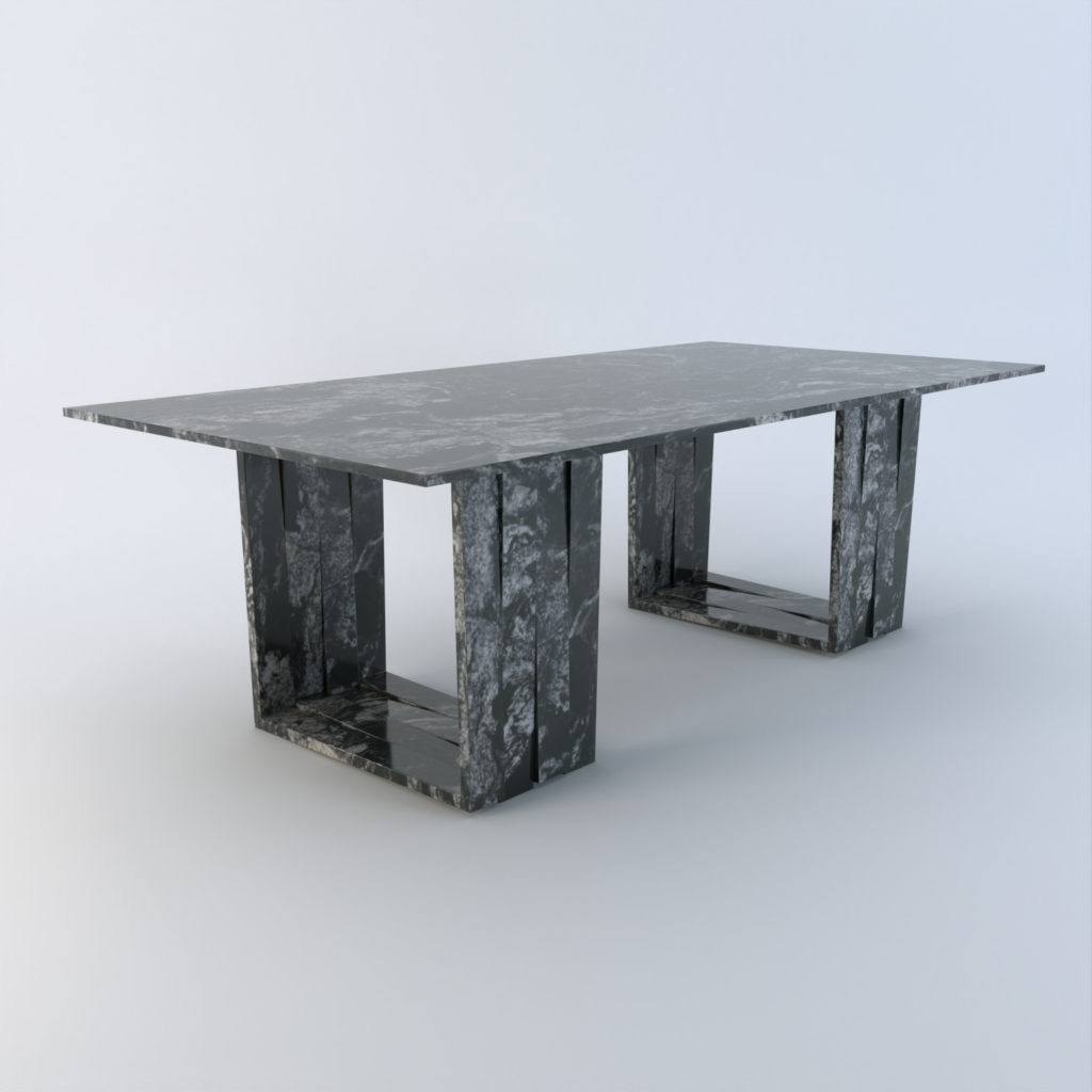Aria Duo 2.9m Viscount White Granite Dining Table
