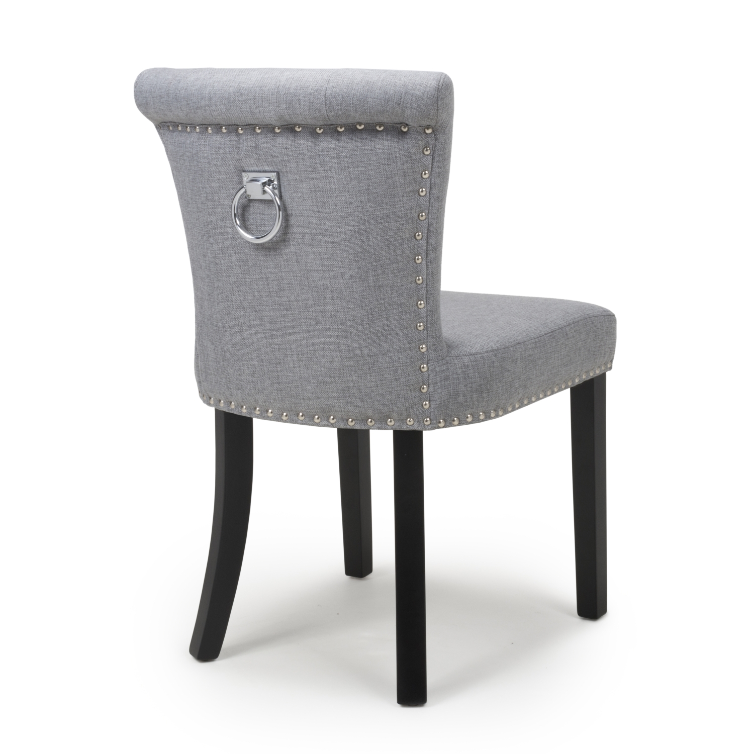 Sanderson Silver Grey Linen Knocker Back Chair